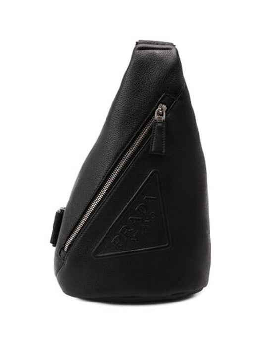 Saffiano Re-Nylon Leather Belt Bag Black - PRADA - BALAAN.