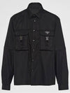 Re-Nylon Triangular Logo Pocket Long Sleeve Shirt Black - PRADA - BALAAN 2