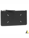 Pebble Leather Stitch Logo Zipper Card Wallet Black - MAISON MARGIELA - BALAAN 2