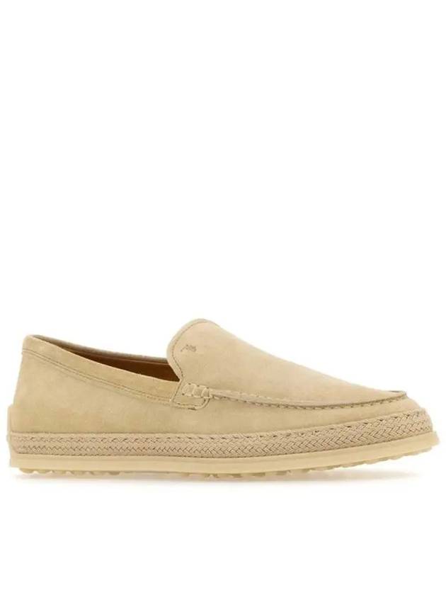 Logo Suede Loafers Beige - TOD'S - BALAAN 3