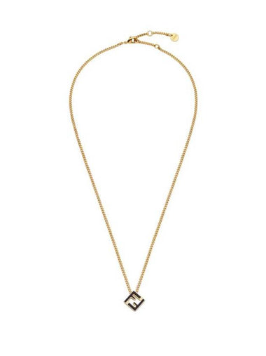 Forever FF Cube Pendant Necklace Black - FENDI - BALAAN 1