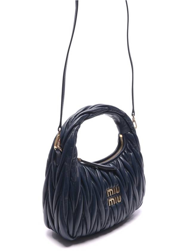 Wander Materasse Nappa Leather Mini Hobo Tote Bag Baltic Blue - MIU MIU - BALAAN 4