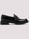 Women's Chunky Penny Slippers Smooth Leather Loafers Black - SAINT LAURENT - BALAAN 2