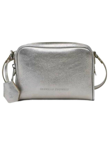 Boston Lame Calfskin Cross Bag Silver - BRUNELLO CUCINELLI - BALAAN 1