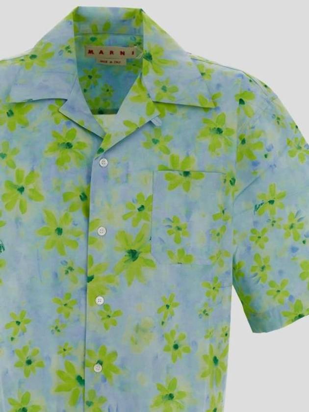 Parade Print Bowling Poplin Short Sleeve Shirt Light Green - MARNI - BALAAN 5