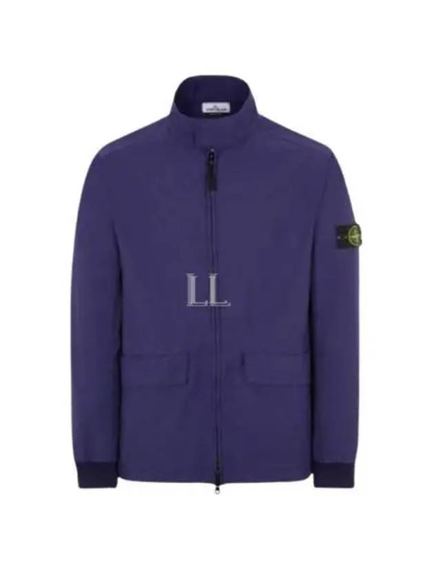 Men's Batavia Nylon Cotton Zip-Up Jacket Purple Blue - STONE ISLAND - BALAAN 2