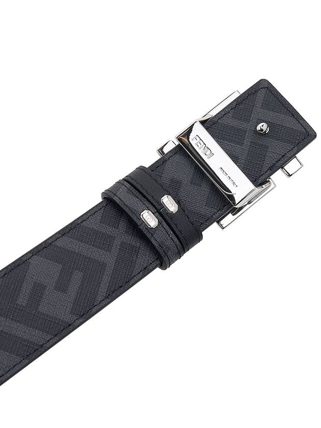 FF Buckle Pattern Reversible Leather Belt Black - FENDI - BALAAN 8