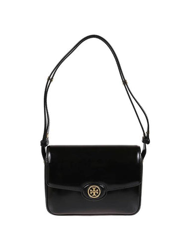 Robinson Spazzolato Convertible Logo Shoulder Bag Black - TORY BURCH - BALAAN 1