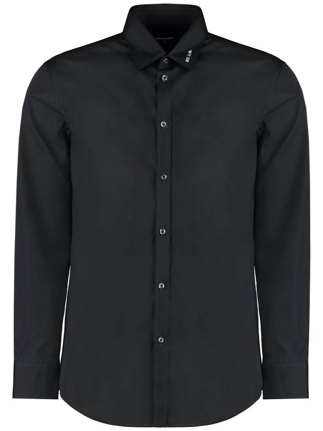 Relaxed Dan Embroidered Logo Long Sleeve Shirt Black - DSQUARED2 - BALAAN 2