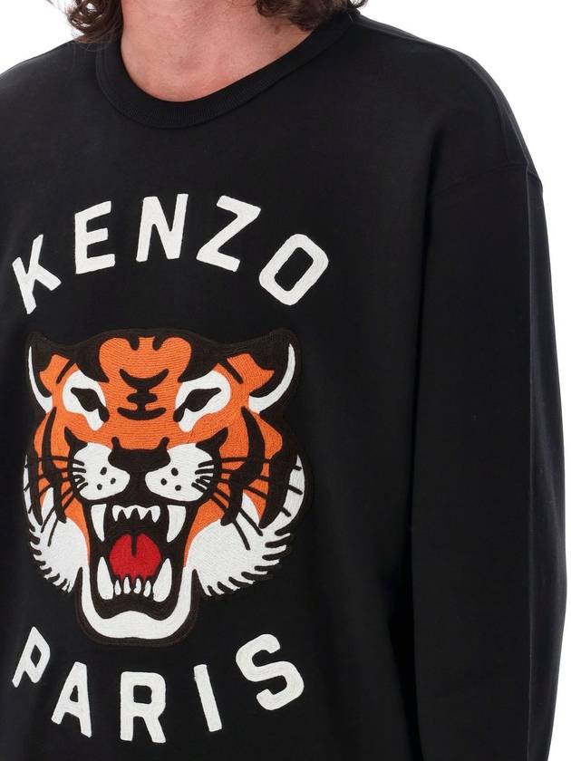 Lucky Tiger Embroidered Sweatshirt Black - KENZO - BALAAN 4