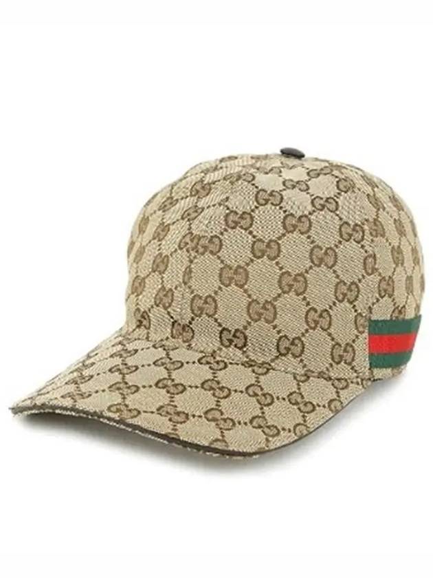 Original GG Web Supreme Canvas Baseball Ball Cap Beige Ebony - GUCCI - BALAAN 2