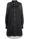 Button Up Denim Shirt Dress Mini Dress Black - MAISON MARGIELA - BALAAN 1