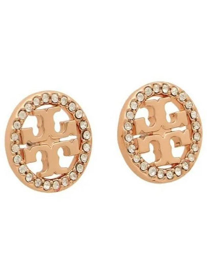 Miller Crystal Stud Earrings Rose Gold - TORY BURCH - BALAAN 2