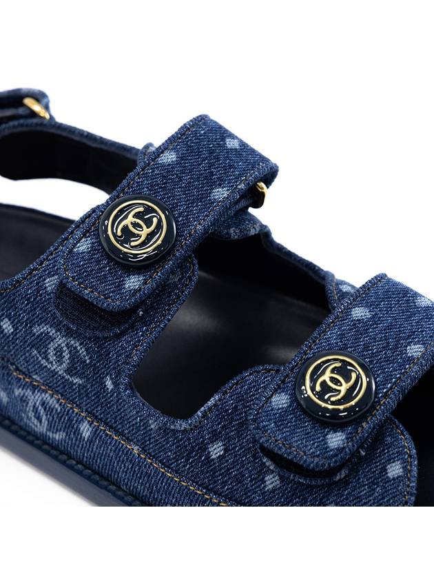 Velcro leather sandals BLUE 36 5 G35927 - CHANEL - BALAAN 2