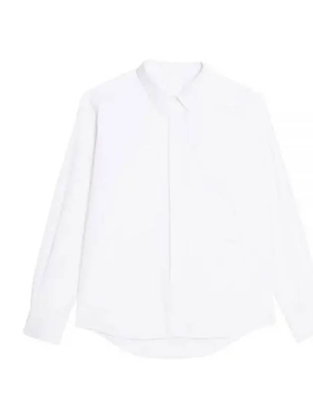 Hidden Button Long Sleeve Shirt White - AMI - BALAAN 2