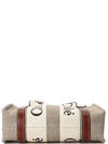 Woody Small Canvas Tote Bag White Brown Beige - CHLOE - BALAAN 5