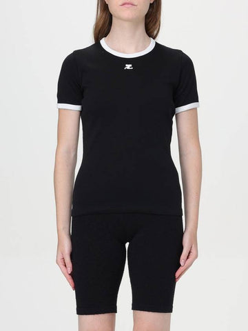 T-shirt basic con mini logo Courréges - COURREGES - BALAAN 1