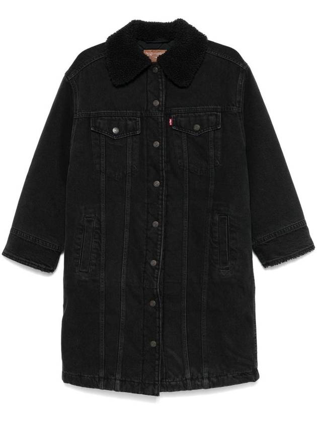 Longline Padded Trucker Jacket Black - LEVI'S - BALAAN 1