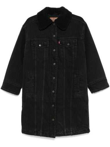 Longline Padded Trucker Jacket Black - LEVI'S - BALAAN 1