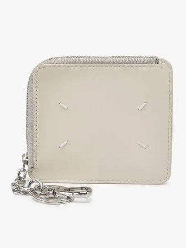 Stitch Half Zipper Card Wallet Grey - MAISON MARGIELA - BALAAN 1