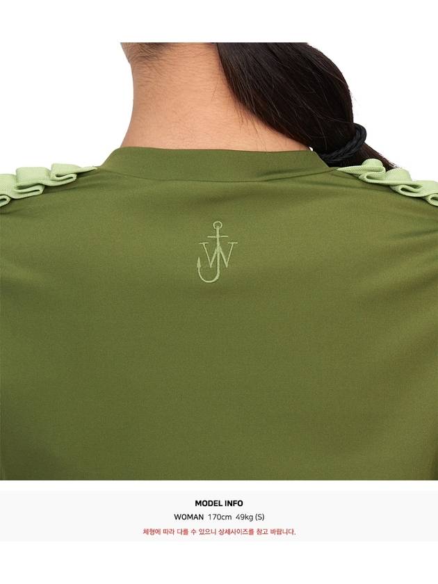 Pleated Trim Long Sleeve T-Shirt Green - JW ANDERSON - BALAAN 9