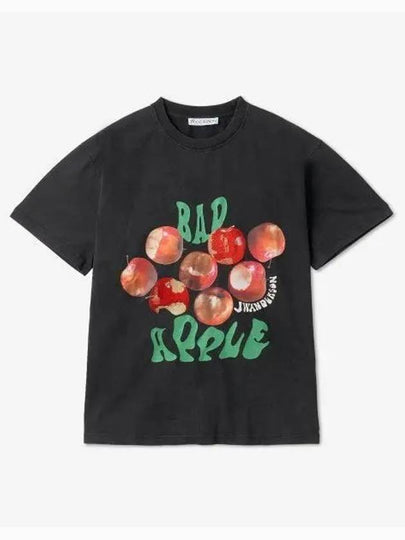 Apple Oversized Fit Short Sleeve T-Shirt Charcoal - JW ANDERSON - BALAAN 2