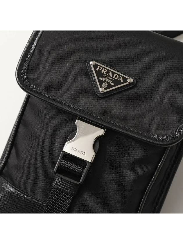 Re-Nylon Saffiano Leather Mini Bag Black - PRADA - BALAAN 4