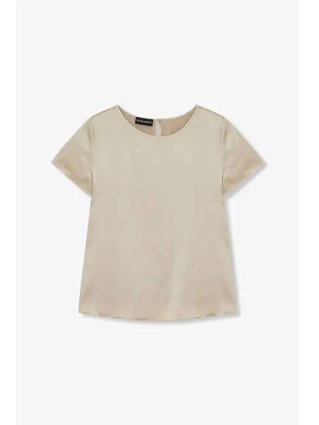 Women s Glossy Silk Short Sleeve Top Gold - EMPORIO ARMANI - BALAAN 1