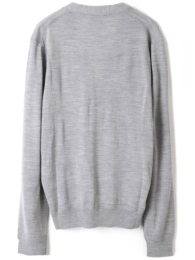 V-Neck Wool Cardigan Light Grey - TOM FORD - BALAAN 3