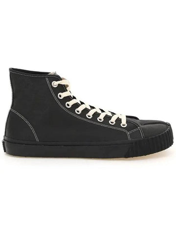 Tabi Cotton High Top Sneakers Black - MAISON MARGIELA - BALAAN 1