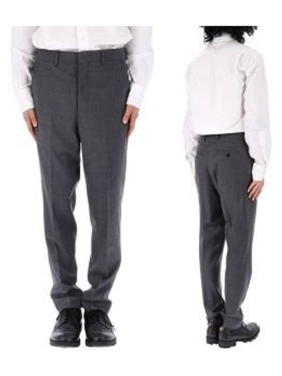 carrot fit virgin wool chino straight pants heather Grey - AMI - BALAAN 2