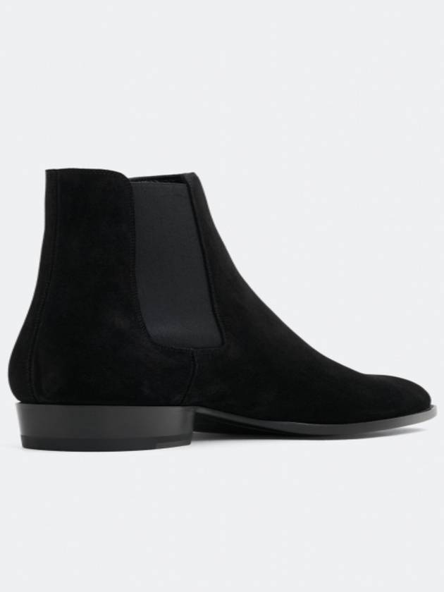 Suede Classic Wyatt Chelsea Boots Black - SAINT LAURENT - BALAAN 3