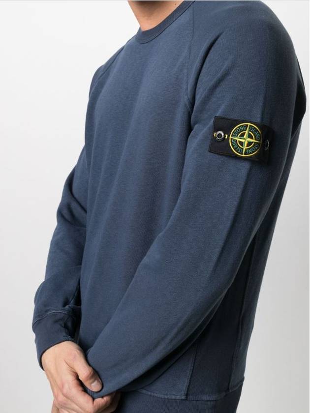 Men's Waffen Patch Round Sweatshirt Washing Blue - STONE ISLAND - BALAAN.