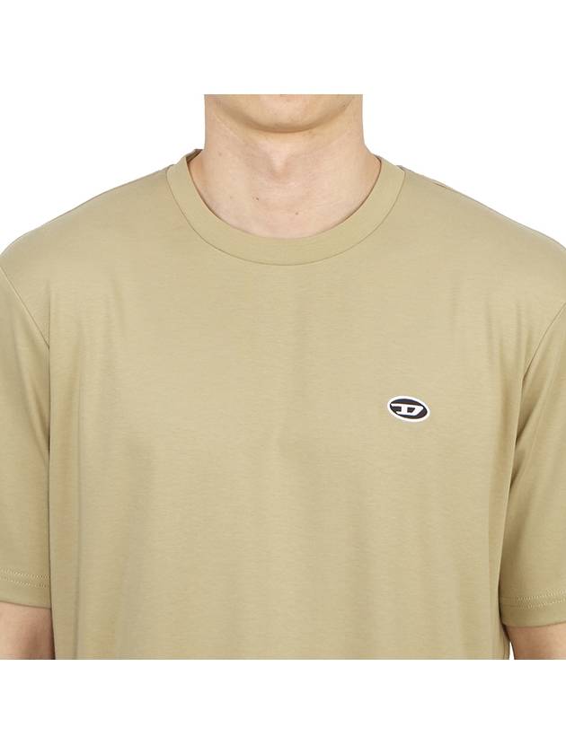 T Just Doval PJ Oval D Patch Short Sleeve T Shirt Beige - DIESEL - BALAAN 8