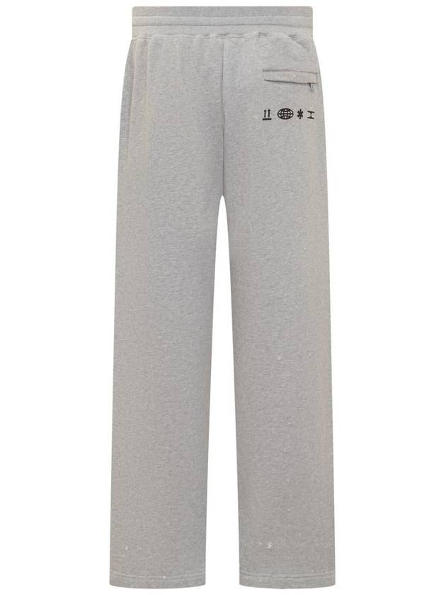 Small Logo Print Cotton Jersey Track Pants Grey - DOLCE&GABBANA - BALAAN 3