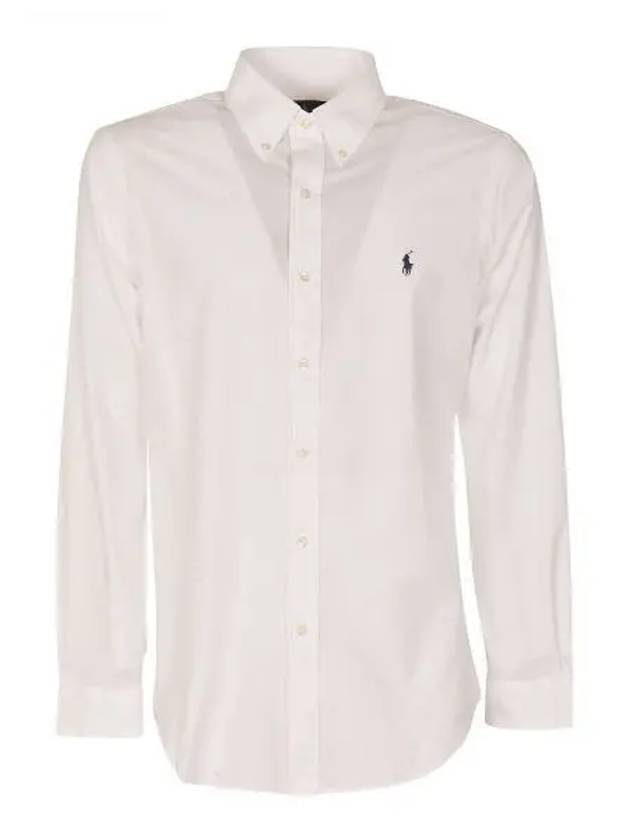 Embroidered Logo Long Sleeves Shirt White - POLO RALPH LAUREN - BALAAN 2