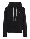 Women's Embroidered Logo Long Sleeve Hoodie Black - POLO RALPH LAUREN - BALAAN 2