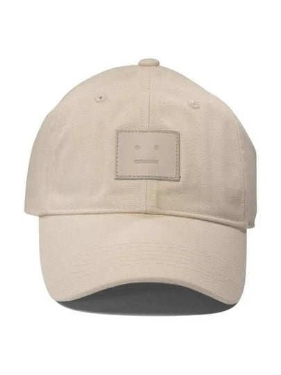 Leather Face Patch Ball Cap Oatmeal - ACNE STUDIOS - BALAAN 2