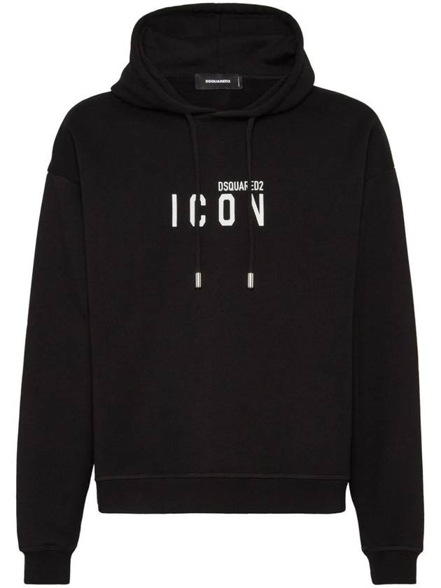 Icon Relax Fit Hoodie Sweatshirt Black - DSQUARED2 - BALAAN 2