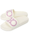 Salvatore Gancini Printing Band Rubber Slippers White Pink - SALVATORE FERRAGAMO - BALAAN.