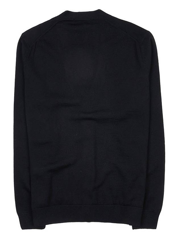 Bold Fox Head Patch V Neck Wool Cardigan Black - MAISON KITSUNE - BALAAN 3