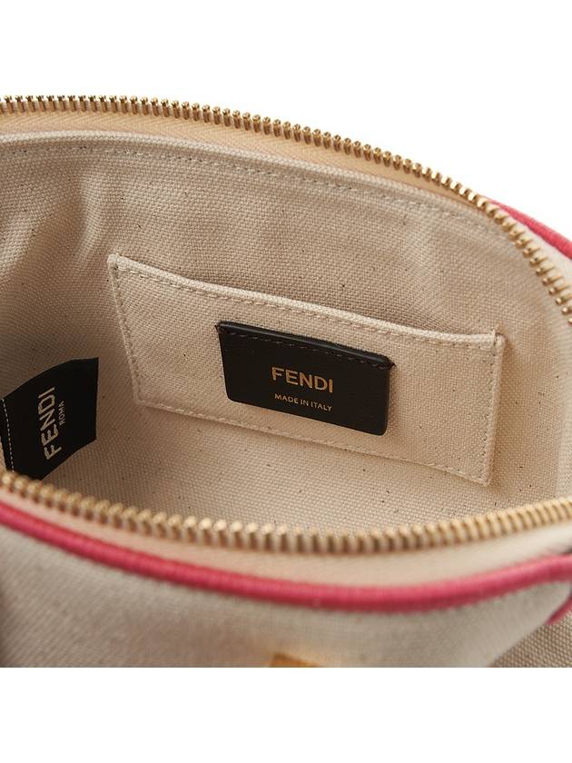 By The Way Small Canvas Tote Bag Red White - FENDI - BALAAN 10