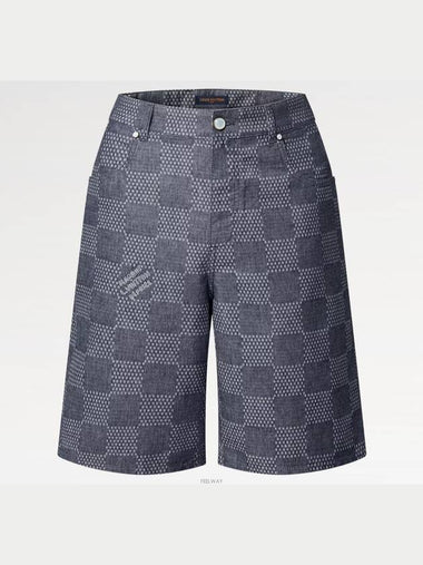 1AFXA2 Damier denim chambray shorts - LOUIS VUITTON - BALAAN 1