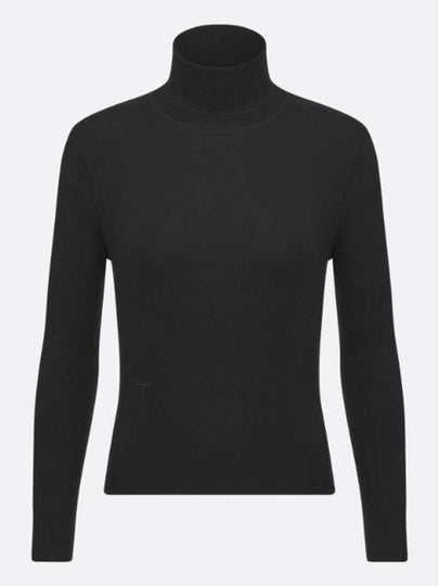 Cashmere Silk Long Sleeve Turtleneck Black - DIOR - BALAAN 2