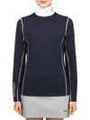 Powderhorn Mid Layer High Neck Long Sleeve T-Shirt Navy - J.LINDEBERG - BALAAN 2