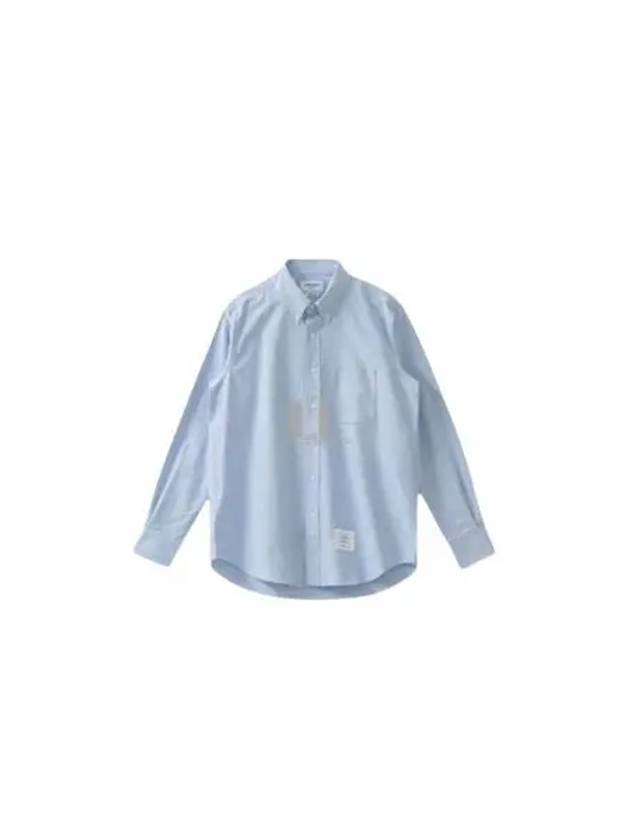 Diagonal Stripe Satin Weave Supima Oxford Shirt Light Blue - THOM BROWNE - BALAAN 2