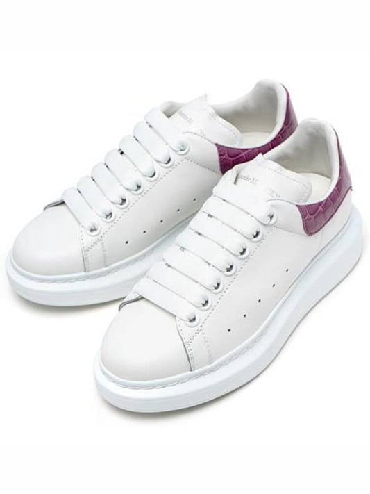 Women's Oversole Crocodile Low Top Sneakers White - ALEXANDER MCQUEEN - BALAAN 2