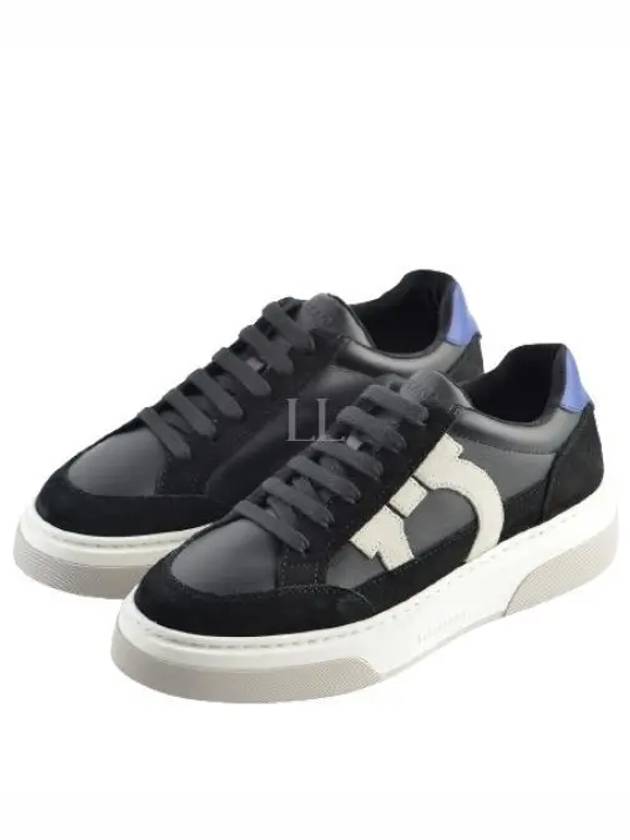 Gancini Outline Low-Top Sneakers Black - SALVATORE FERRAGAMO - BALAAN 2