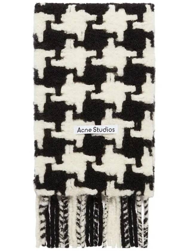 Hound Check Muffler White Black - ACNE STUDIOS - BALAAN 3