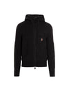 Men's Wool Hooded Cardigan Dark Gray - MONCLER - BALAAN 1